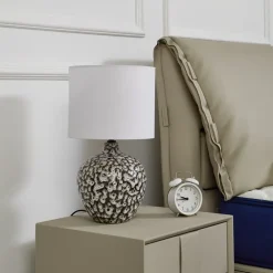 bordlampe Thalassia, sort/hvid, Ø 26cm, keramik^Lindby Online