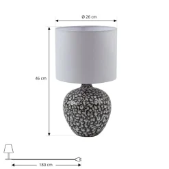 bordlampe Thalassia, sort/hvid, Ø 26cm, keramik^Lindby Online