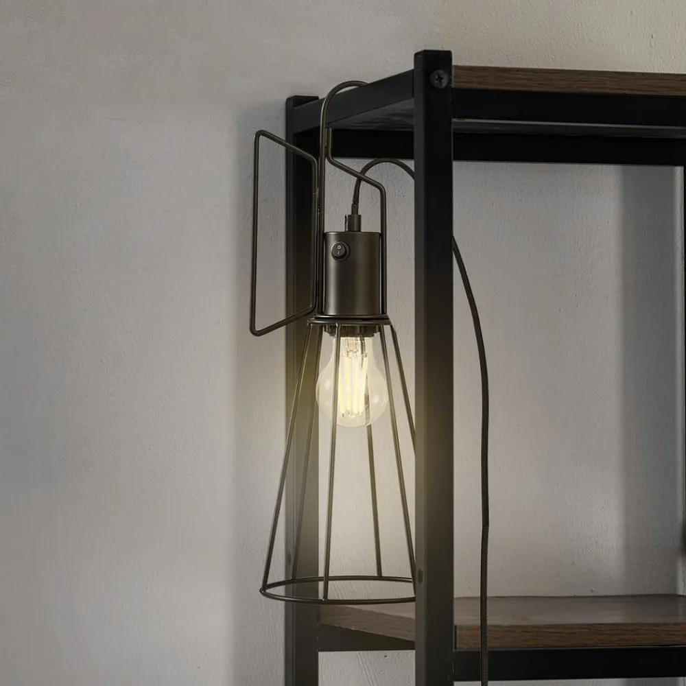 Lindby Bordlamper>bordlampe Tharion, sort, metal, Ø 15,4 cm