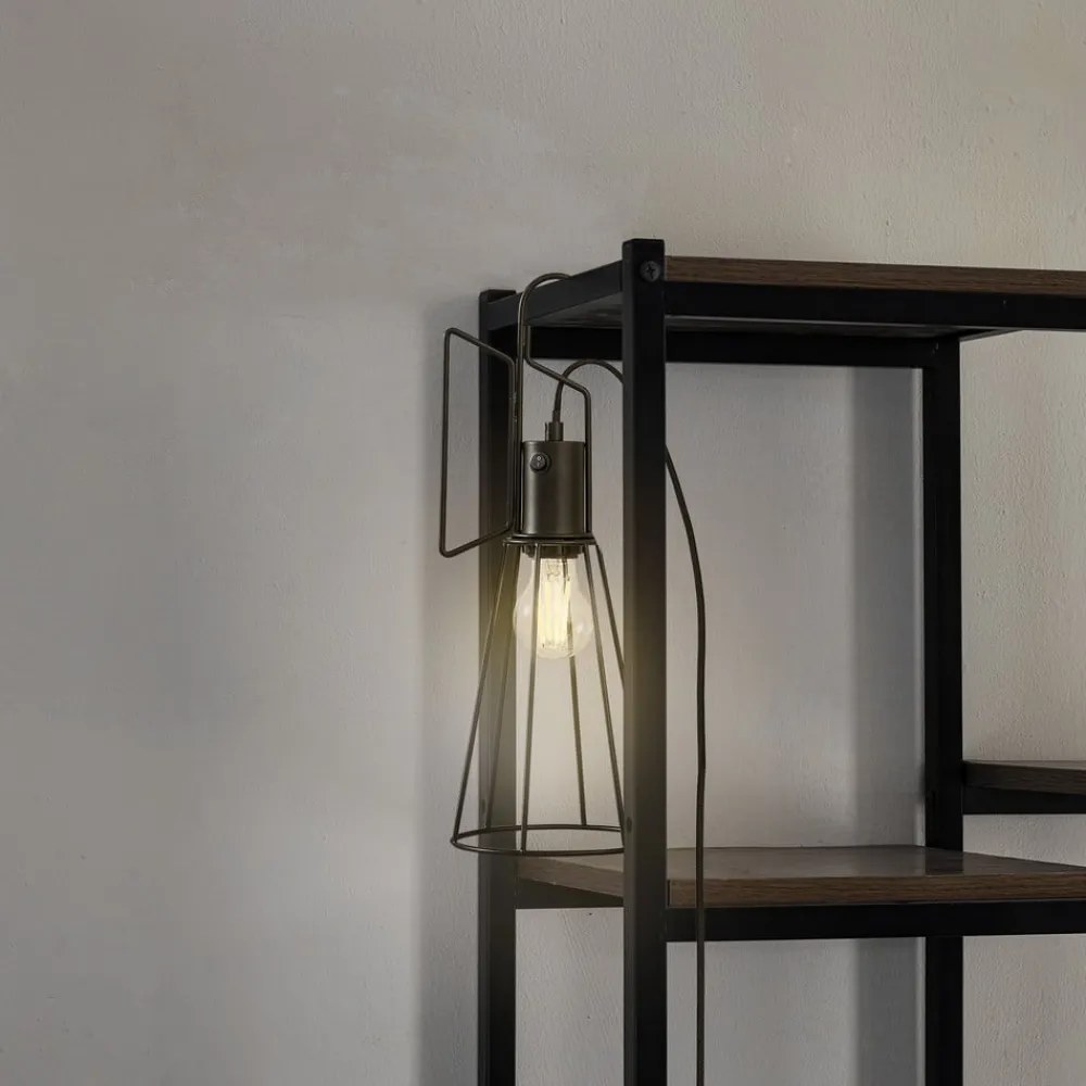 Lindby Bordlamper>bordlampe Tharion, sort, metal, Ø 15,4 cm