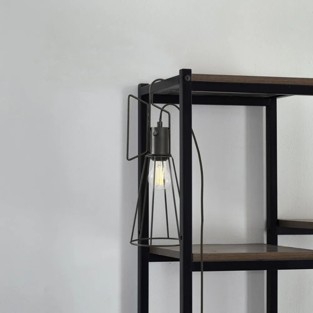 Lindby Bordlamper>bordlampe Tharion, sort, metal, Ø 15,4 cm