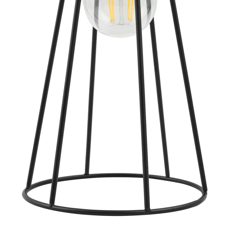 Lindby Bordlamper>bordlampe Tharion, sort, metal, Ø 15,4 cm