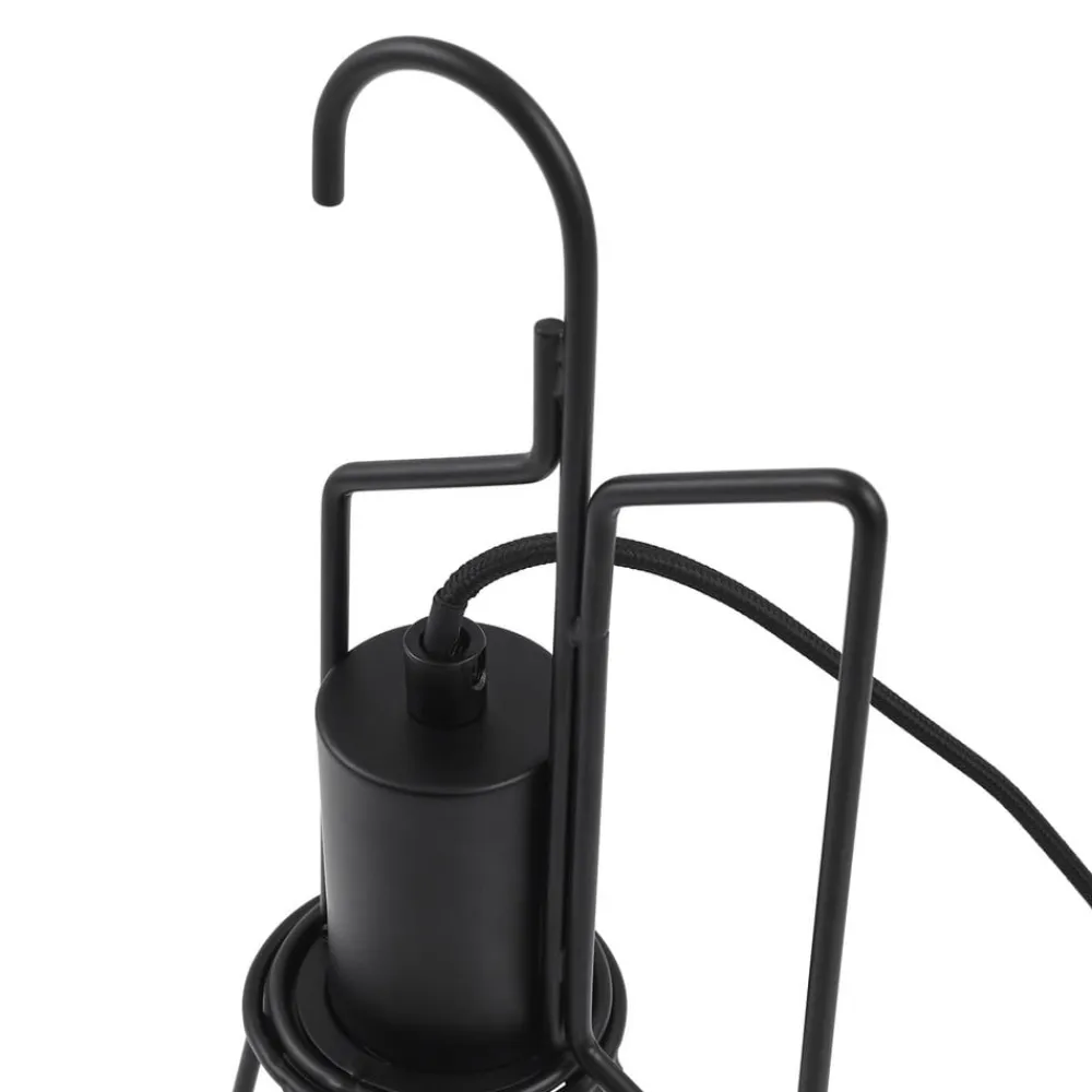 Lindby Bordlamper>bordlampe Tharion, sort, metal, Ø 15,4 cm