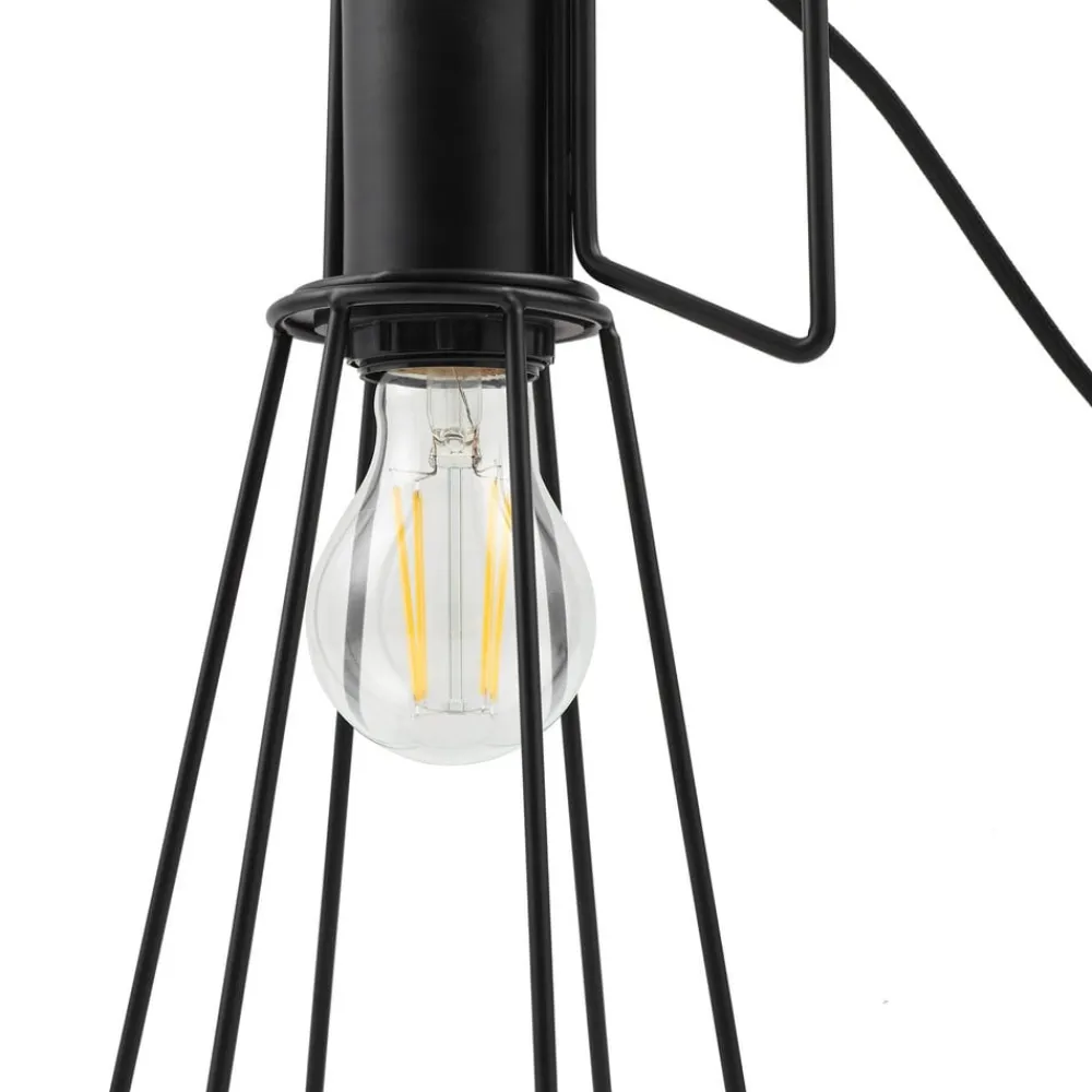 Lindby Bordlamper>bordlampe Tharion, sort, metal, Ø 15,4 cm