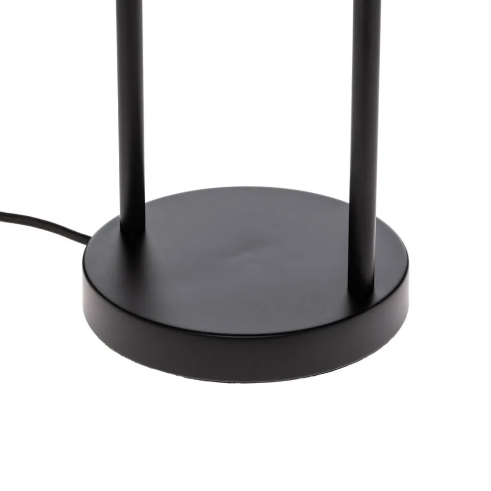 Lindby bordlampe Yaelle, 50 cm høj, rattan, sort, E27