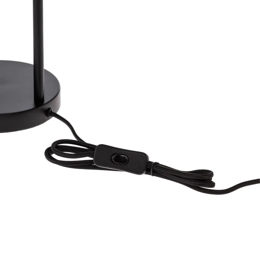 Lindby bordlampe Yaelle, 50 cm høj, rattan, sort, E27