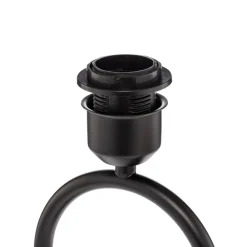 Lindby bordlampe Yaelle, 50 cm høj, rattan, sort, E27