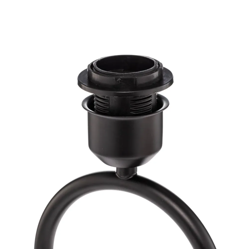 Lindby bordlampe Yaelle, 50 cm høj, rattan, sort, E27