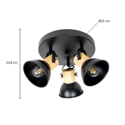 Lindby Bosko spotlight, 3 lyskilder, rund