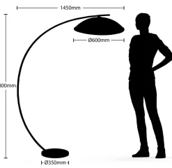 buelampe Emilienne, sort, guldfarvet, 180 cm^Lindby Online