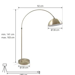 buelampe Lennart, antik messing, metal 183 cm^Lindby Best