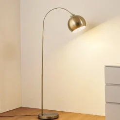 Lindby Pendellamper|Gulvlamper>buelampe Moisia, messingfarvet, metal, 148 cm