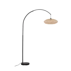 buelampe Solvian, sort/natur, bambus, metal^Lindby Outlet