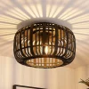 Canyana loftlampe, sort, rattan, Ø 40 cm^Lindby Outlet