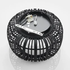 Canyana loftlampe, sort, rattan, Ø 40 cm^Lindby Outlet