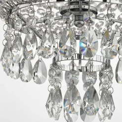 Casparia lysekrone, kromfarvet, krystal, E14^Lindby New