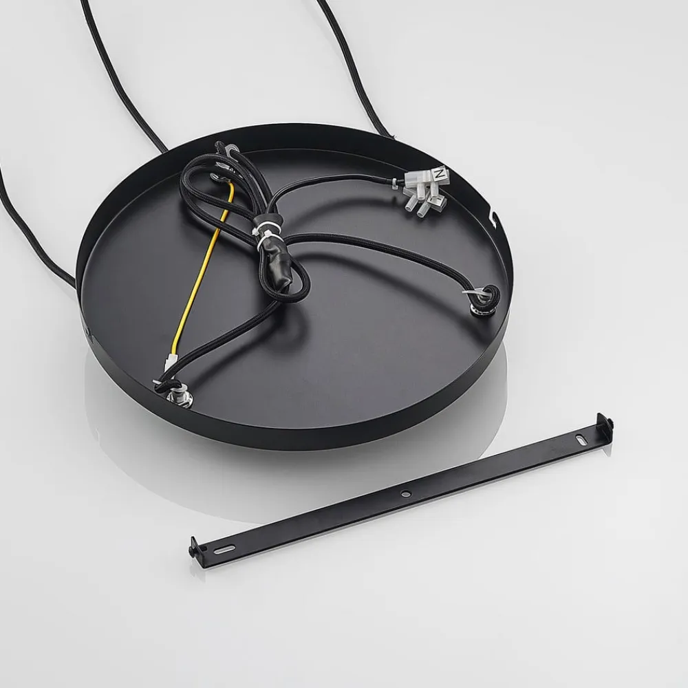 Lindby Pendellamper|Pendellamper>Colten hængelampe, Ø 50 cm, 3 lyskilder, sort, guld