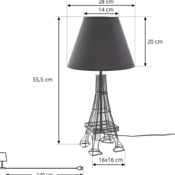 Croia bordlampe, sort, metal, Ø 28 cm, E27^Lindby Sale