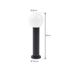 Dangan sokkellampe, hvid, højde 60 cm, glas, metal^Lindby Clearance