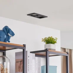 Lindby Indbygningsspots>downlight Thorid, sort, 19 x 10 cm, 2 lyskilder, GU10