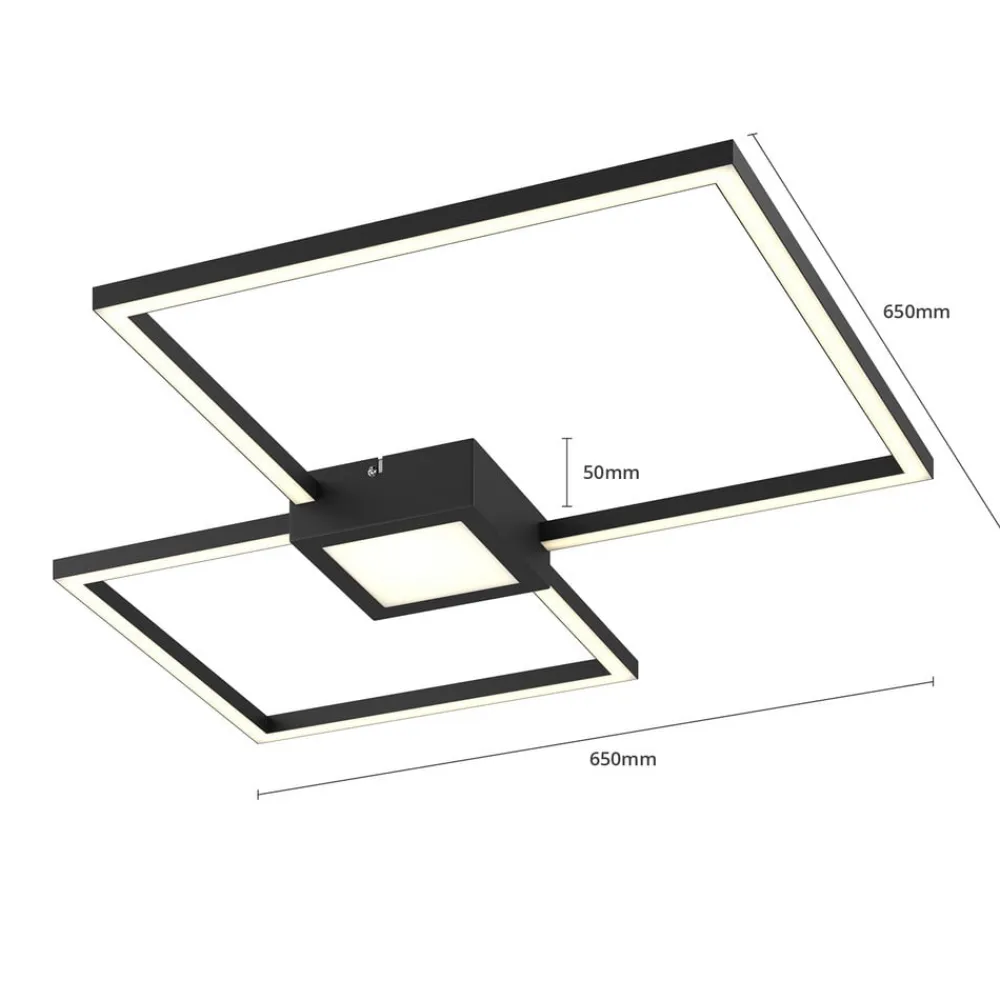 Lindby Duetto LED-loftlampe, antracit 28 W