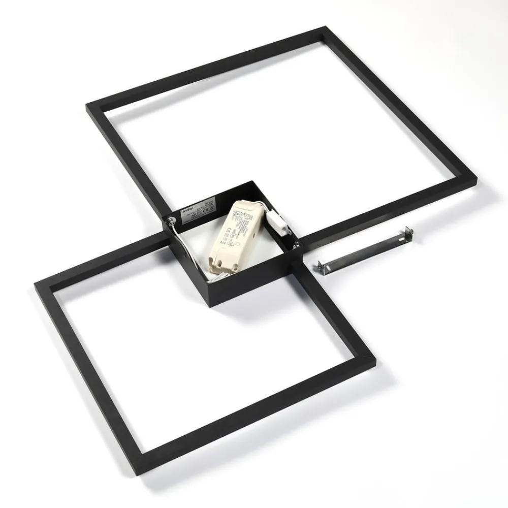 Lindby Duetto LED-loftlampe, antracit 28 W