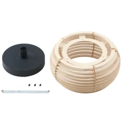 Ediz loftlampe, 1 lyskilde, E27, træ, Ø 44,4 cm^Lindby New