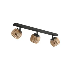 Lindby Ediz loftslampe, 3-lys, GU10, træ, 73 cm lang