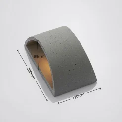 Edvin væglampe af beton, halvrund^Lindby Online