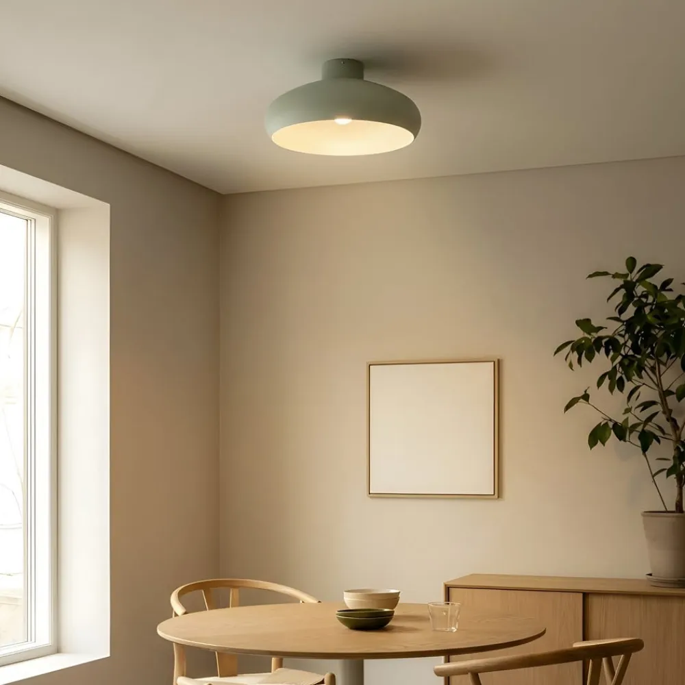 Lindby Elover loftlampe, lysegrøn, Ø 45 cm, jern