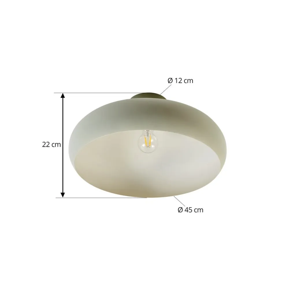 Lindby Elover loftlampe, lysegrøn, Ø 45 cm, jern