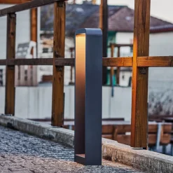 Emima LED-gadelampe, 80 cm, antracit, aluminium^Lindby Outlet