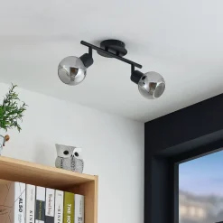 Lindby Eridia loftspot, sort, 2 lyskilder