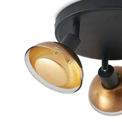 Erin loftspot, sort/guld, Ø 22 cm, glas^Lindby Online