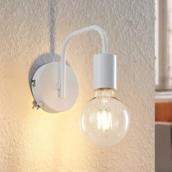 Lindby Væglamper>Erivana væglampe med afbryder, hvid