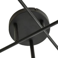 Lindby Estar loftlampe, sort, metal, 6 lyskilder, Ø56cm