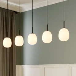 Lindby Pendellamper|Pendellamper>Etiena pendellampe, 5 lyskilder, opal glas