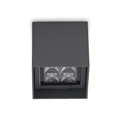 Lindby Eveta LED-loftlampe, 10 cm, antracit, aluminium, IP65