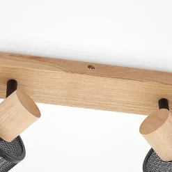 Lindby Evinora loftspot, 77 cm, sort, 4 lyskilder, træ