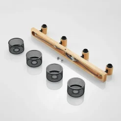 Lindby Evinora loftspot, 77 cm, sort, 4 lyskilder, træ