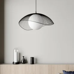 Fabronia hængelampe, gitter, glaskugle^Lindby Hot