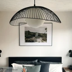 Fabronia hængelampe, gitter, glaskugle^Lindby Hot