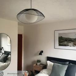 Fabronia hængelampe, gitter, glaskugle^Lindby Hot