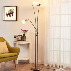 Lindby Felicia uplight med læselampe, nikkel