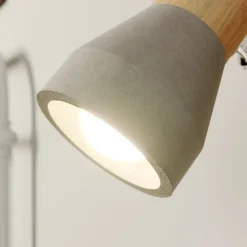 Filiz spotlight, 12 cm høj, træ, beton, E14^Lindby Clearance