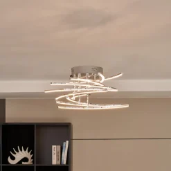 Lindby Flakira LED-loftlampe, 10 lyskilder, krom