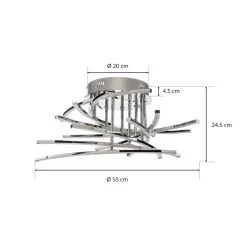 Lindby Flakira LED-loftlampe, 10 lyskilder, krom