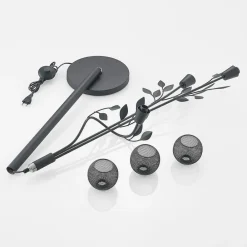 Florentine gulvlampe Kanye, 160 cm, sort, 3 lyskilder.^Lindby