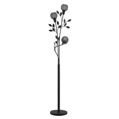 Florentine gulvlampe Kanye, 160 cm, sort, 3 lyskilder.^Lindby