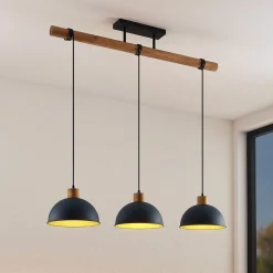 Flurin hængelampe, 3 lyskilder, 107 cm, sort, metal^Lindby Sale